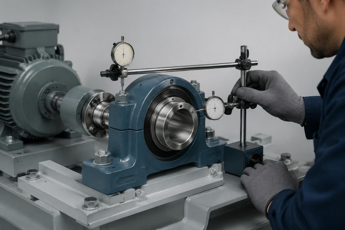 SKF pillow block alignment standards workflow showing origin verification before installation